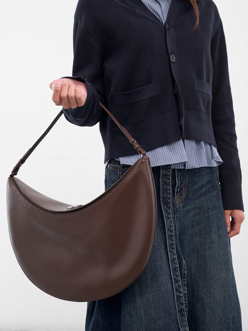 Brown Leather Ovalo Bag (BAW00437AC18A08-BROWN)
