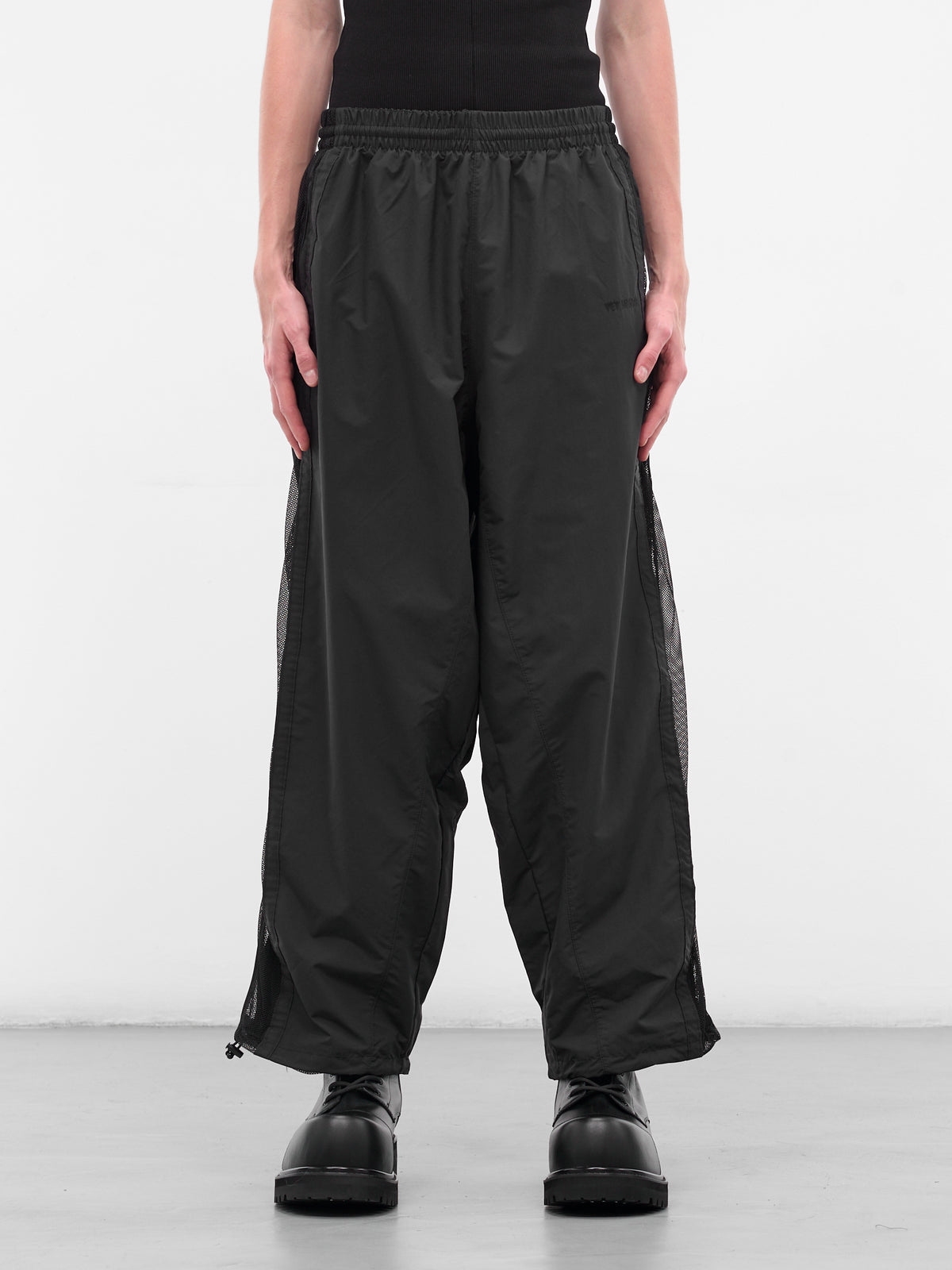 Black Mesh Paneled Track Pants (UH76GP700B-BLACK)