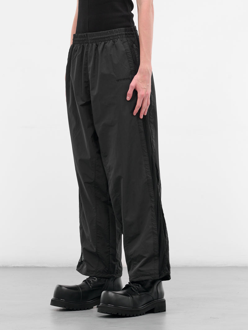 Black Mesh Paneled Track Pants (UH76GP700B-BLACK)