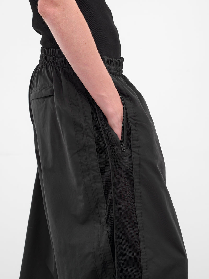 Black Mesh Paneled Track Pants (UH76GP700B-BLACK)