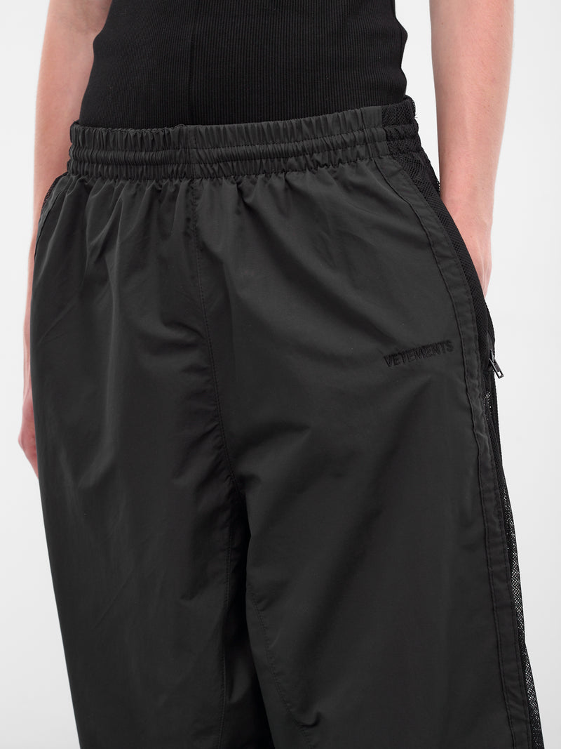 Black Mesh Paneled Track Pants (UH76GP700B-BLACK)