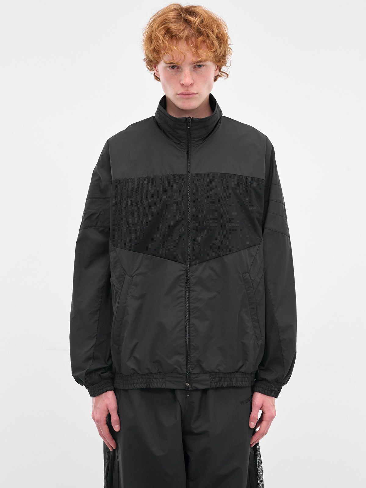 Black Mesh Paneled Track Jacket (UH76GJ700B-BLACK)