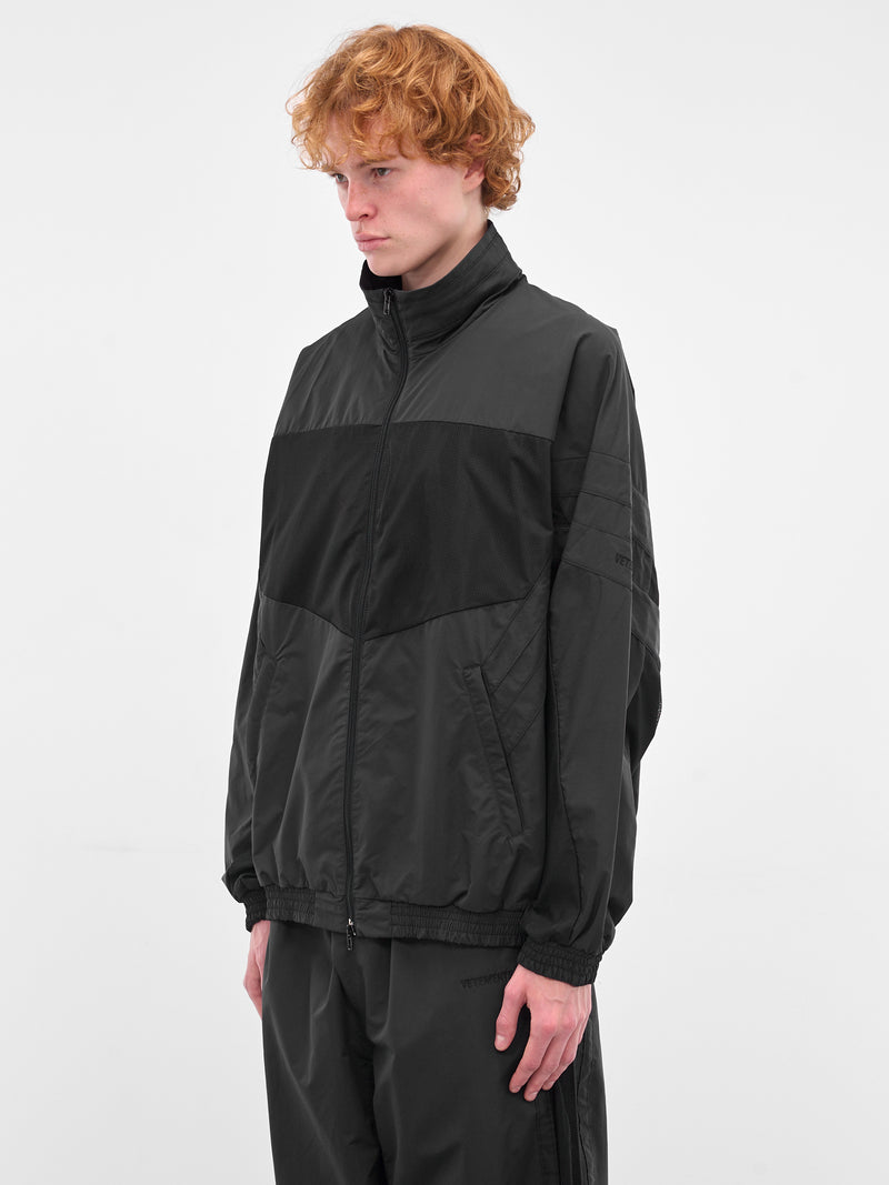 Black Mesh Paneled Track Jacket (UH76GJ700B-BLACK)