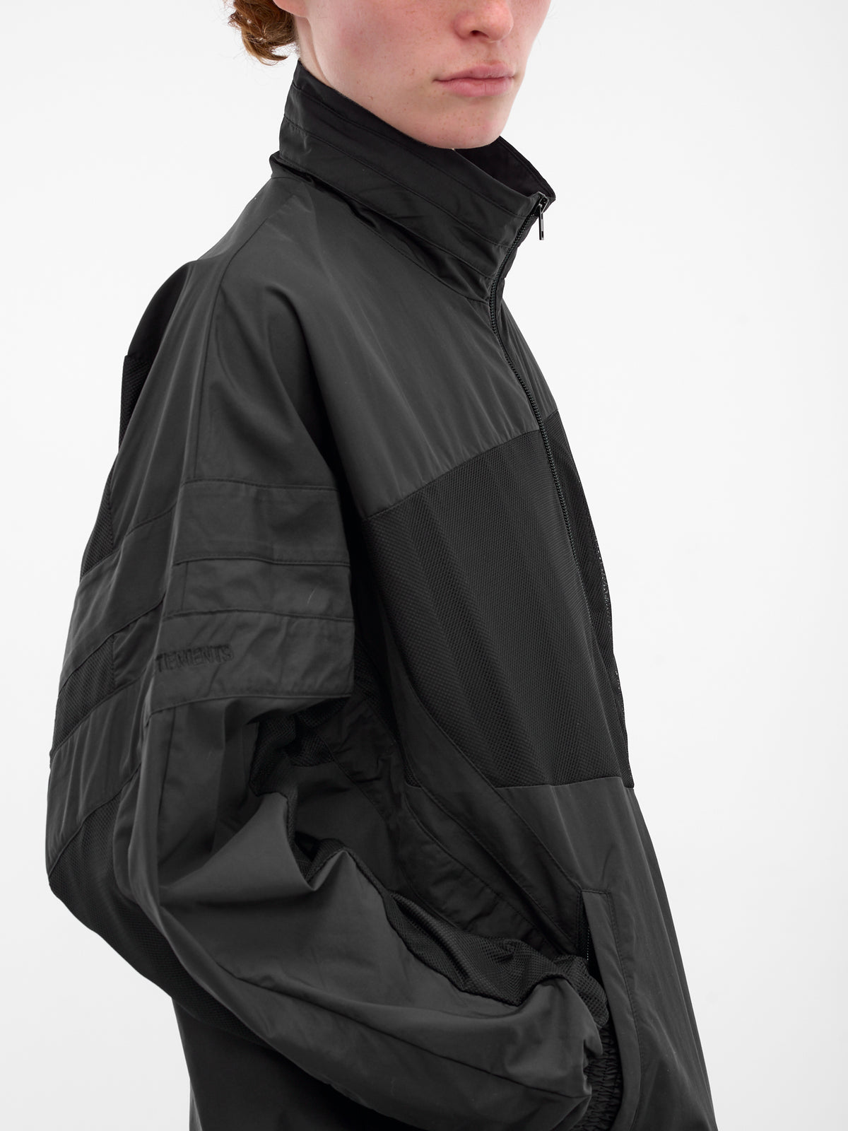 Black Mesh Paneled Track Jacket (UH76GJ700B-BLACK)