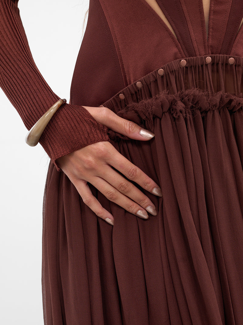 Hazel Wisdom Silver Cuff Bracelet (JB01H1YE450-LIGHT-HAZEL)