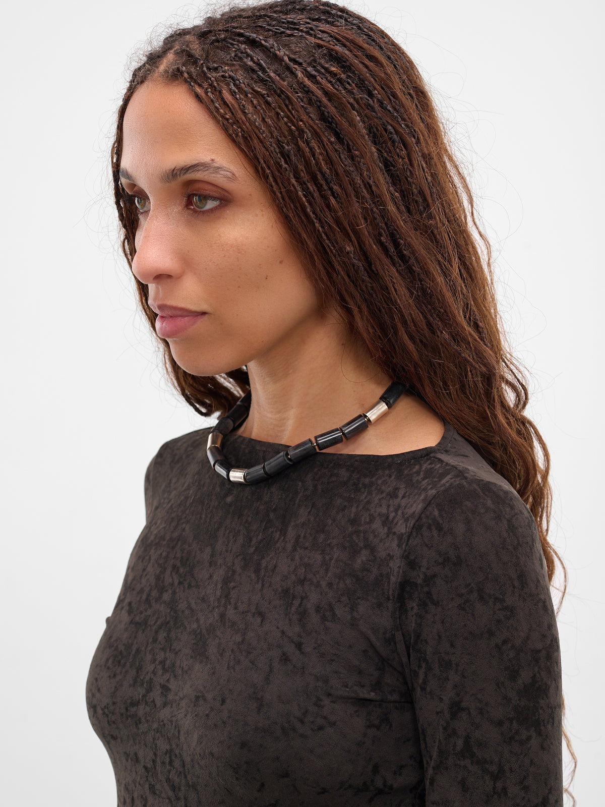 Black Oracle Silver Necklace (JN01H1BL900-BLACK)