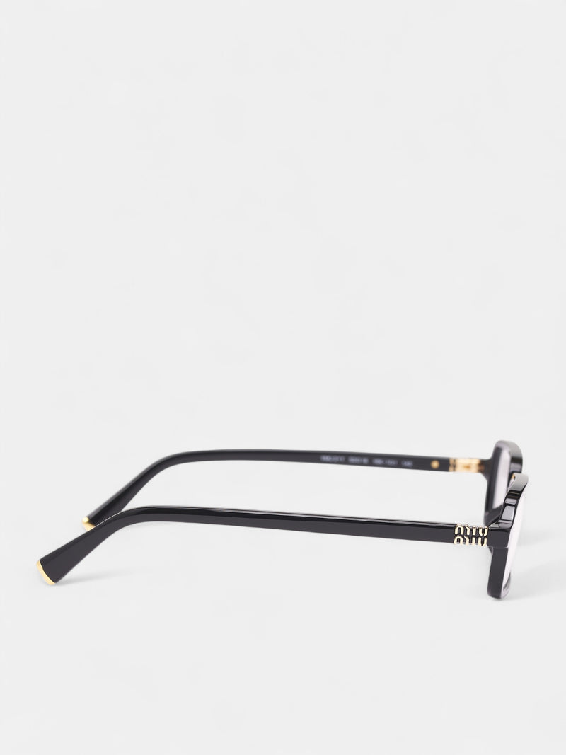 Black Glossy Rectangular Glasses (0MU-01YV-16K1O153-BLACK)