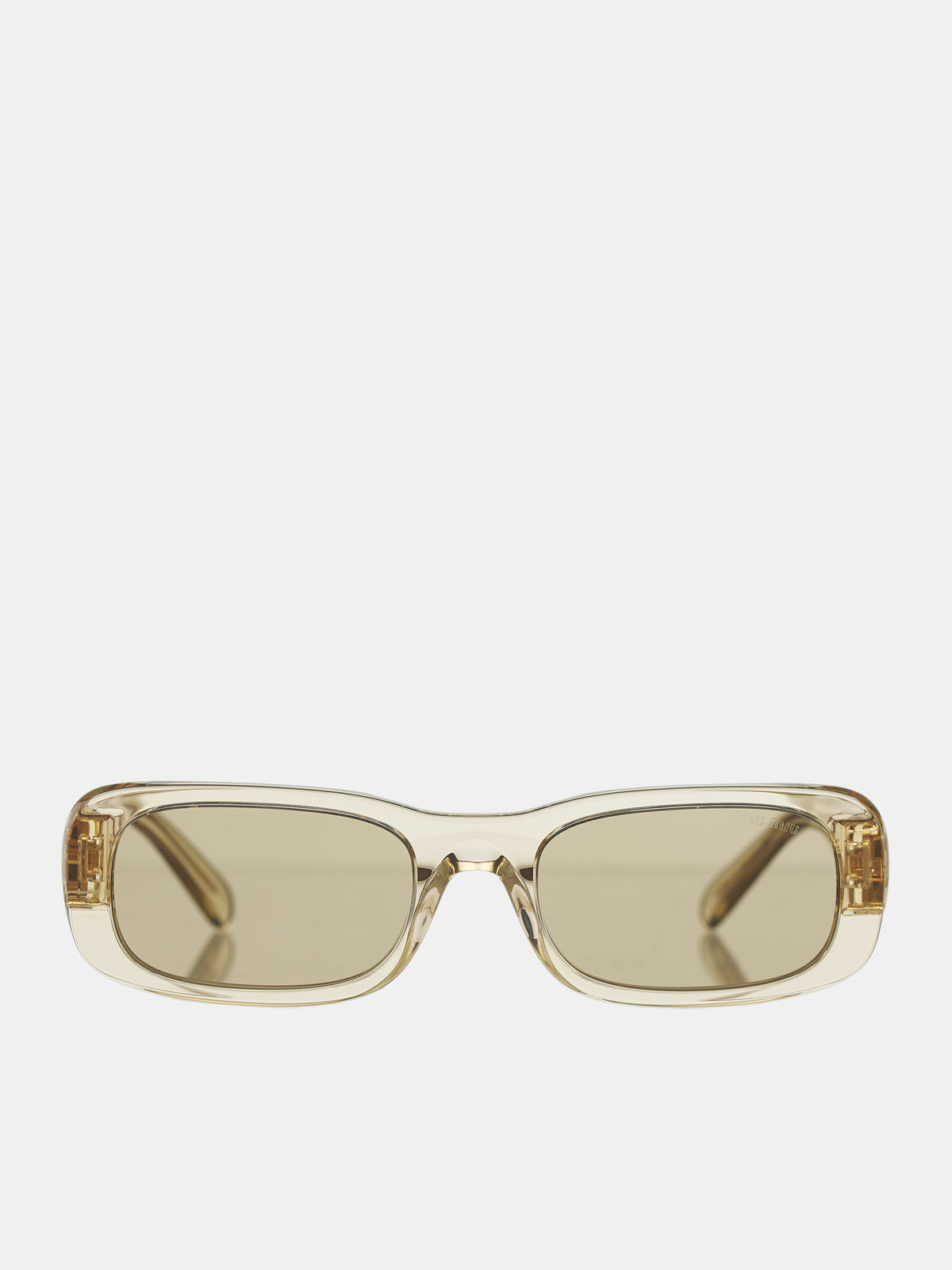Rectangular Sunglasses (0MU-08ZS-SAND-TRANSP-DARK-BROW)