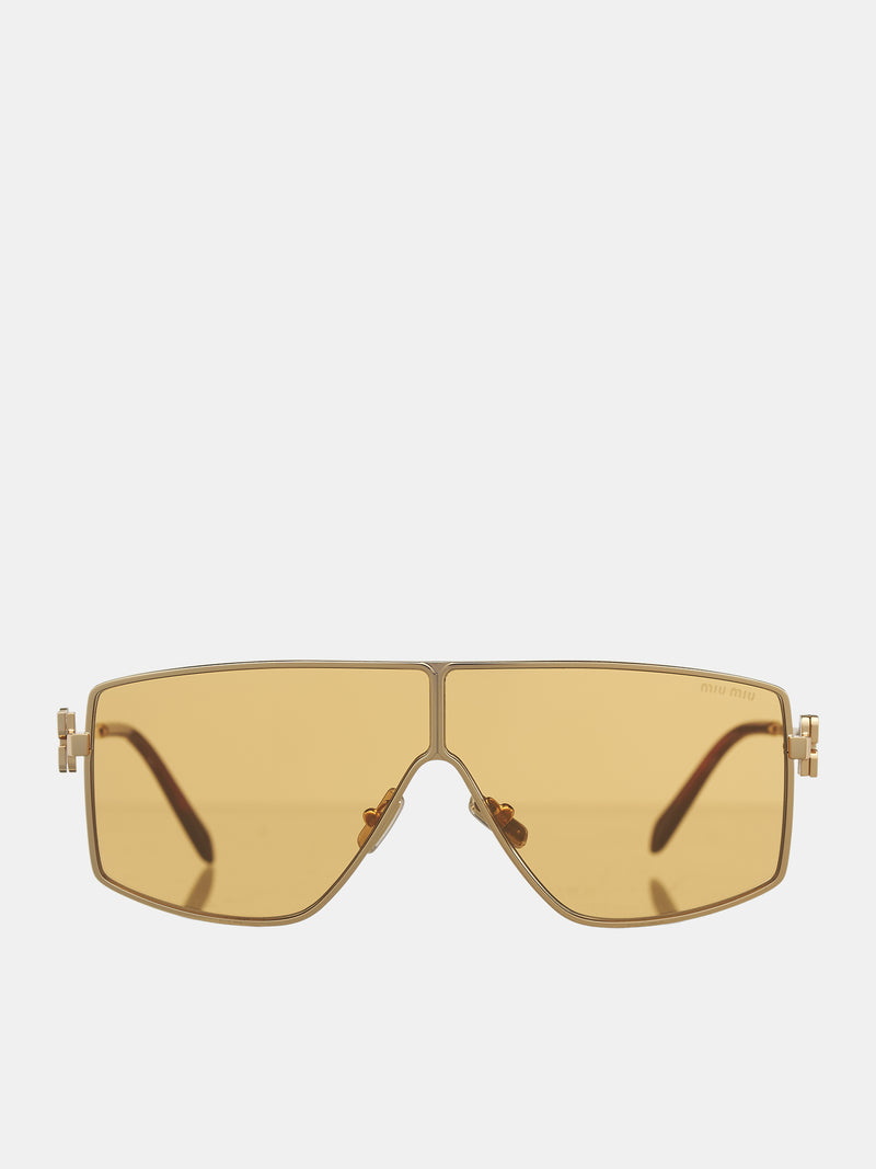 Shield Sunglasses (0MU-51ZS-GOLD-ORANGE-SILVER)