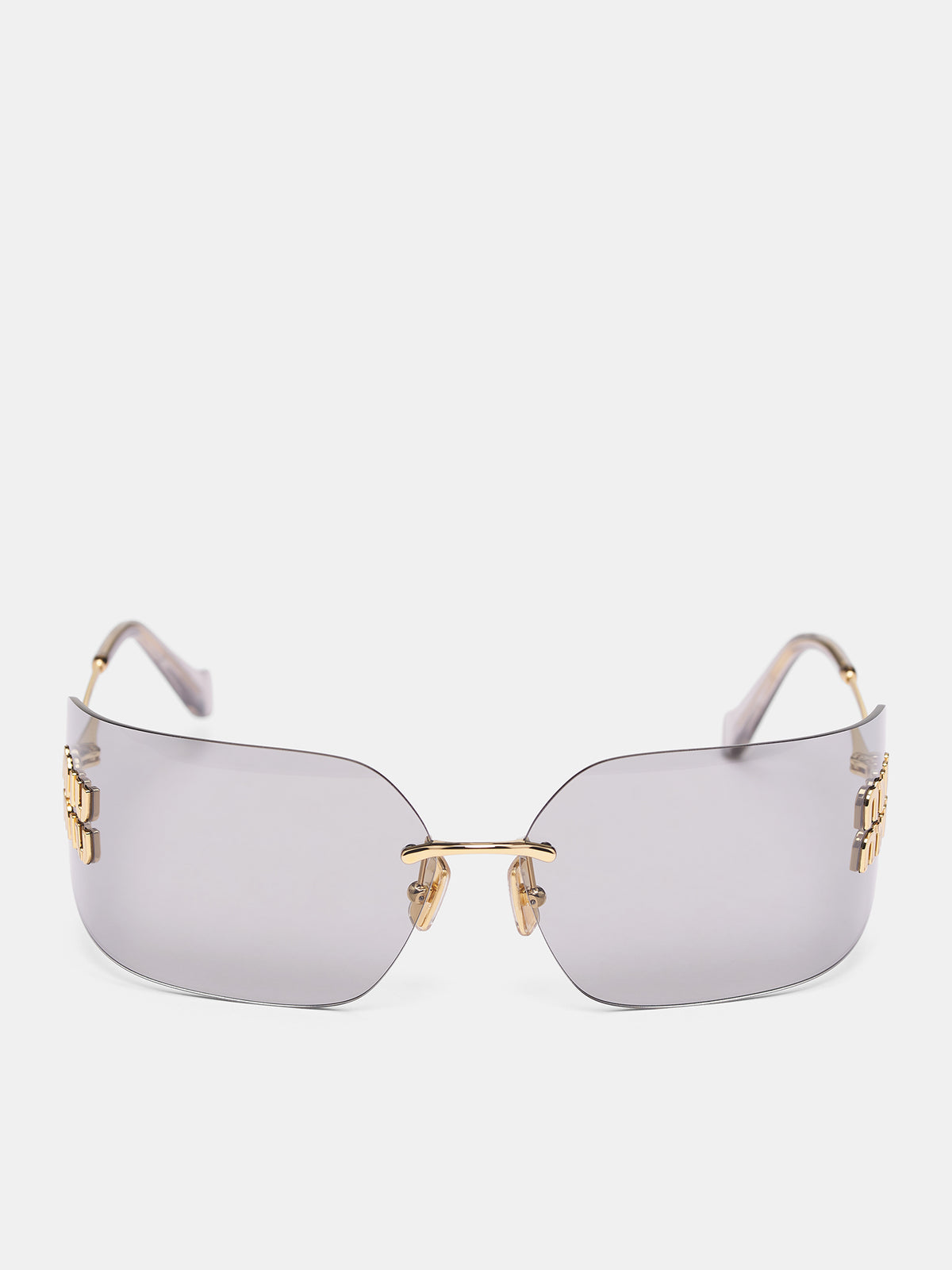 Gold MU-54YS Shield Sunglasses (0MU-54YS-GOLD-LIGHT-GREY)