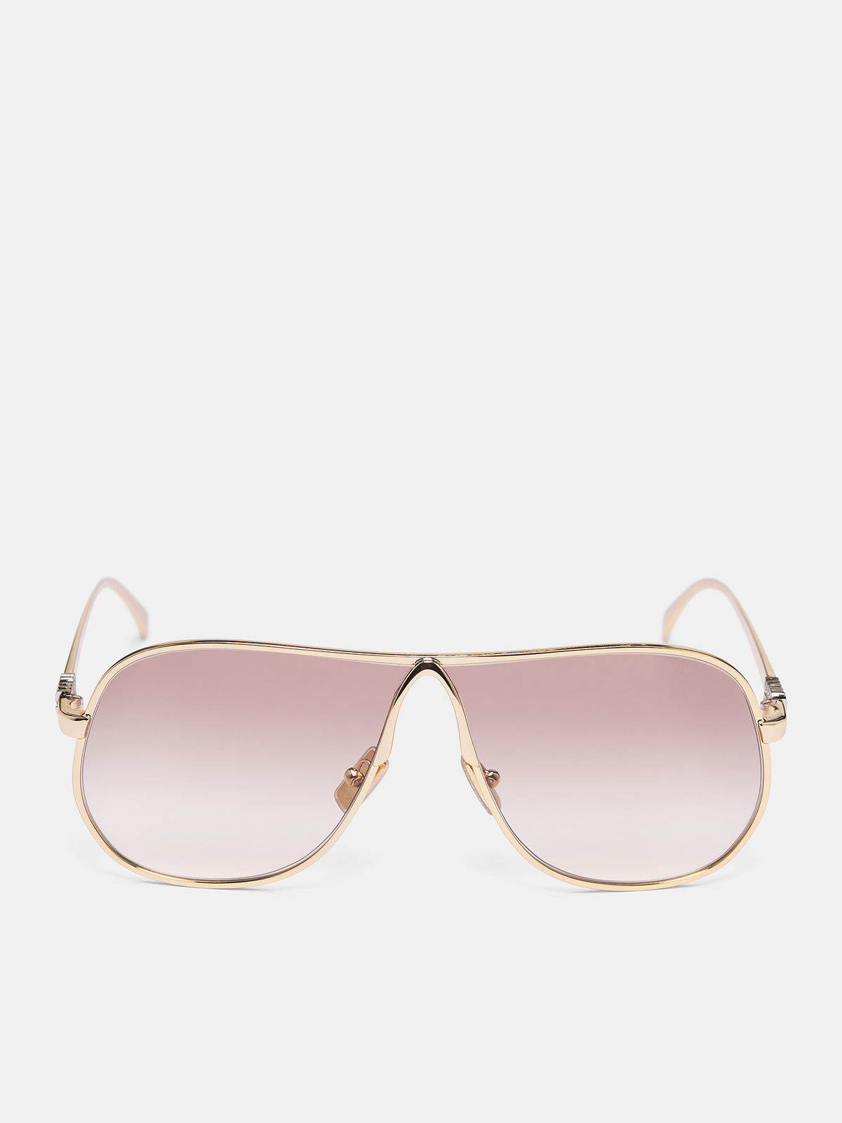 Gold MU-A56S Aviator Sunglasses (0MU-A56S-GOLD-CLEAR-BROWN)