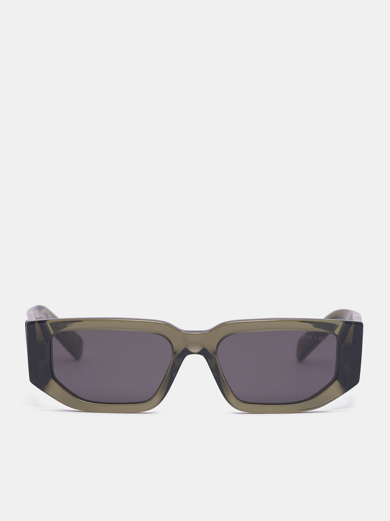 09ZS Geometric Sunglasses (0PR-09ZS-TRANSPARENT-GREY)