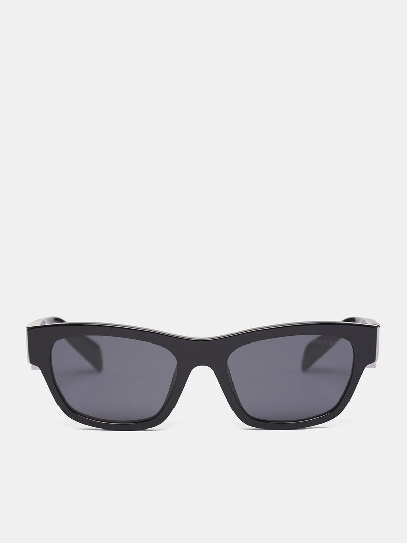 Black PR-B09S Geometric Sunglasses (0PR-B09S-BLACK-DARK-GREY)