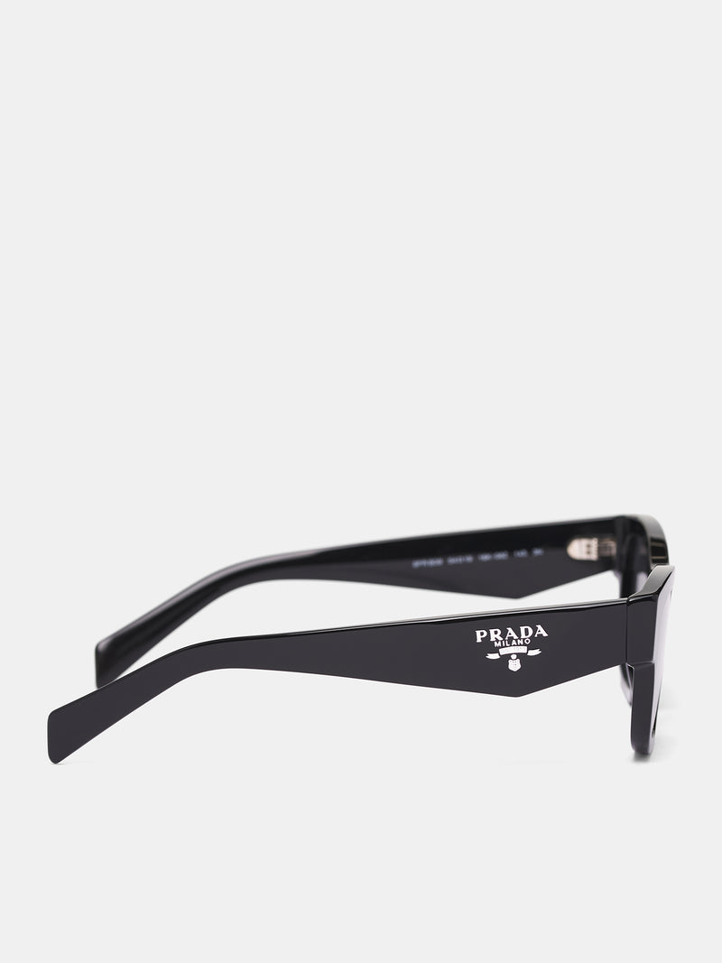 Black PR-B09S Geometric Sunglasses (0PR-B09S-BLACK-DARK-GREY)