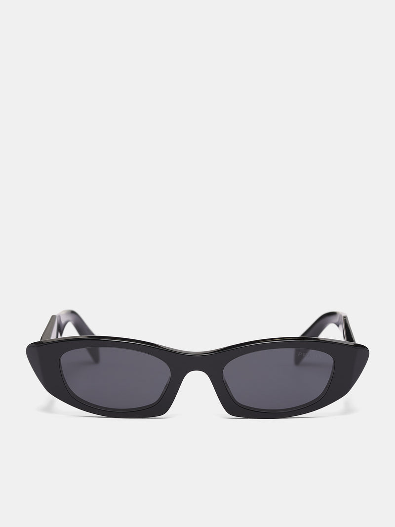 Black PR-B16S Geometric Sunglasses (0PR-B16S-BLACK-DARK-GREY)