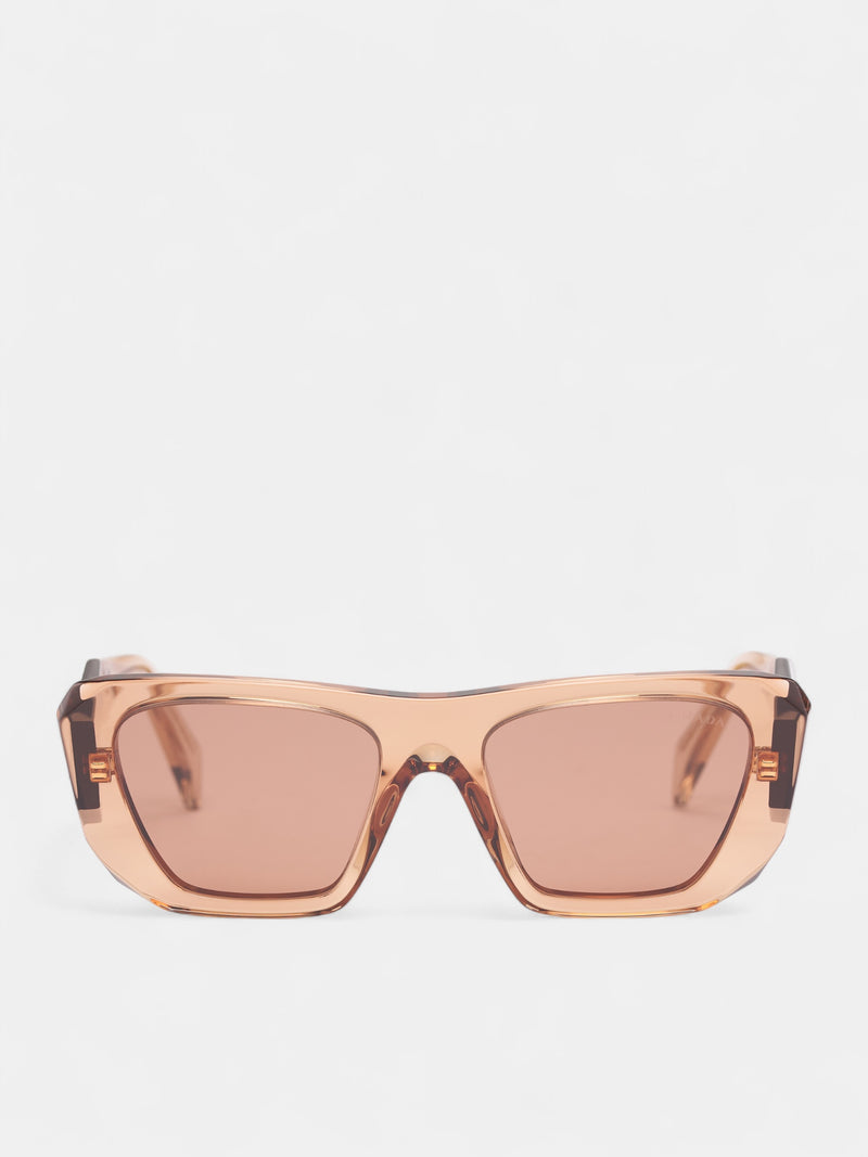 Transparent Brown B18S Geometric Sunglasses (0PR-B18S-CHOCOLATE-BROWN)