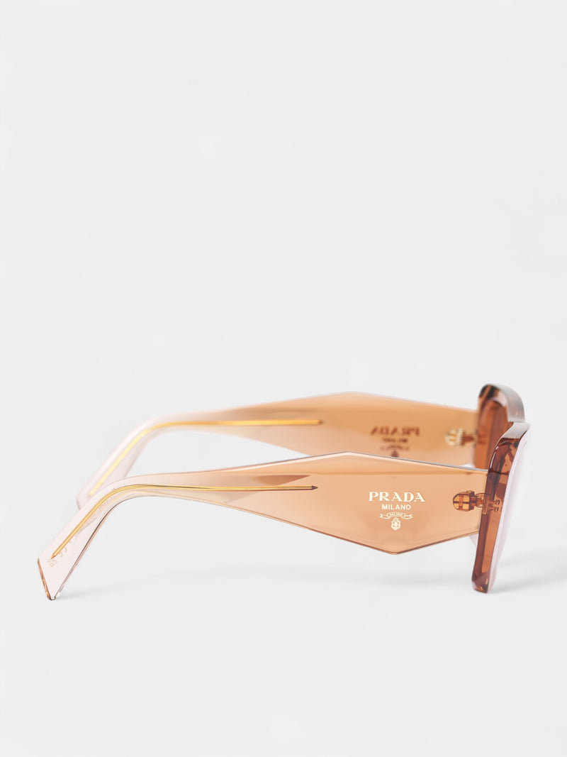 Transparent Brown B18S Geometric Sunglasses (0PR-B18S-CHOCOLATE-BROWN)