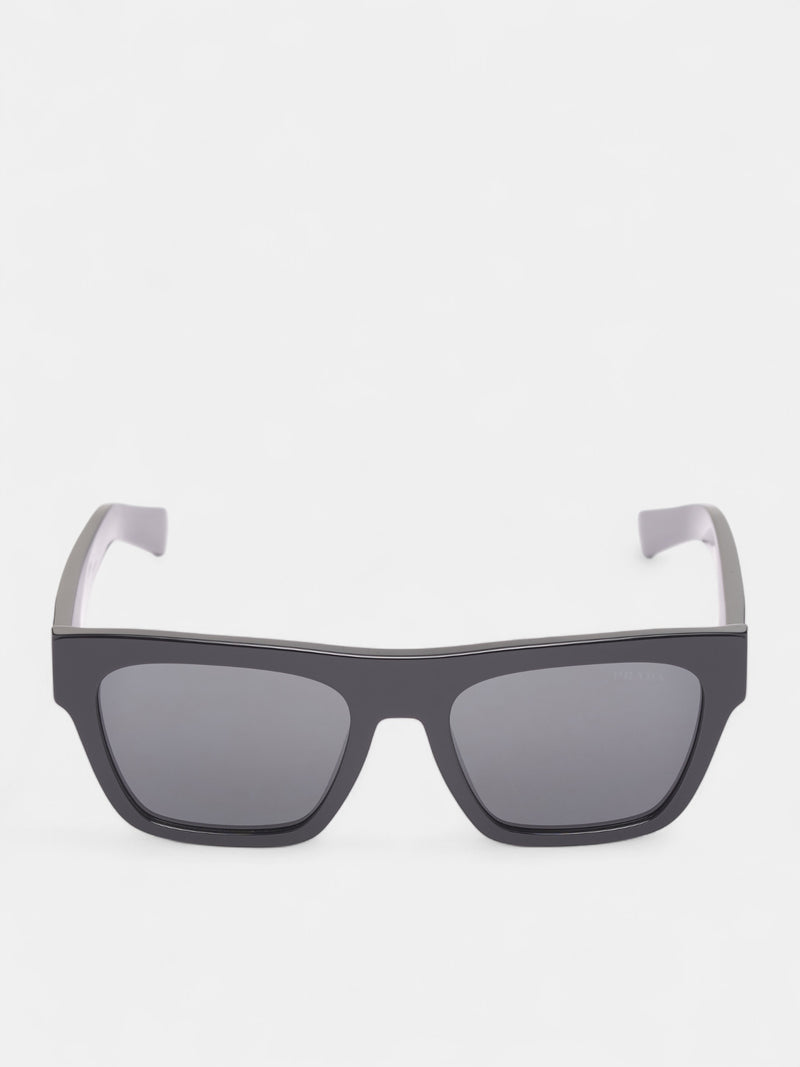 Black Matte C03S Square Sunglasses (0PR-C03S-BLACK-DARK-GREY)