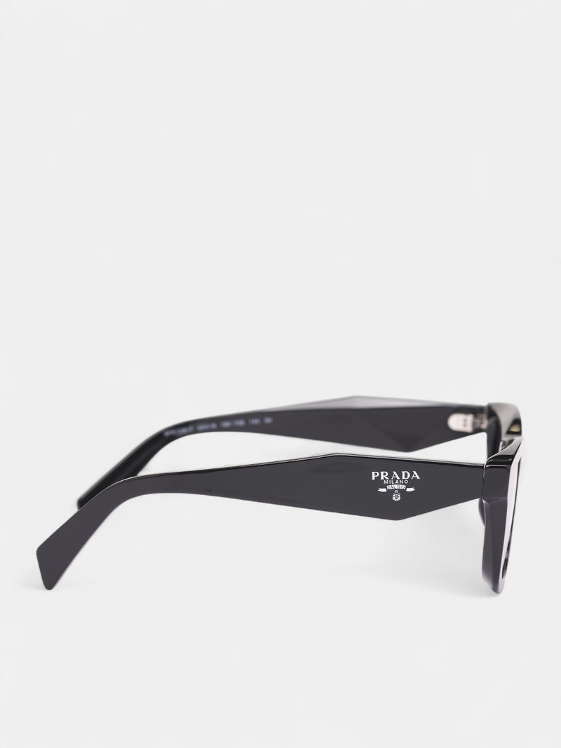 Black Matte C06SF Rectangle Sunglasses (0PR-C06SF-BLACK-DARK-GREY)