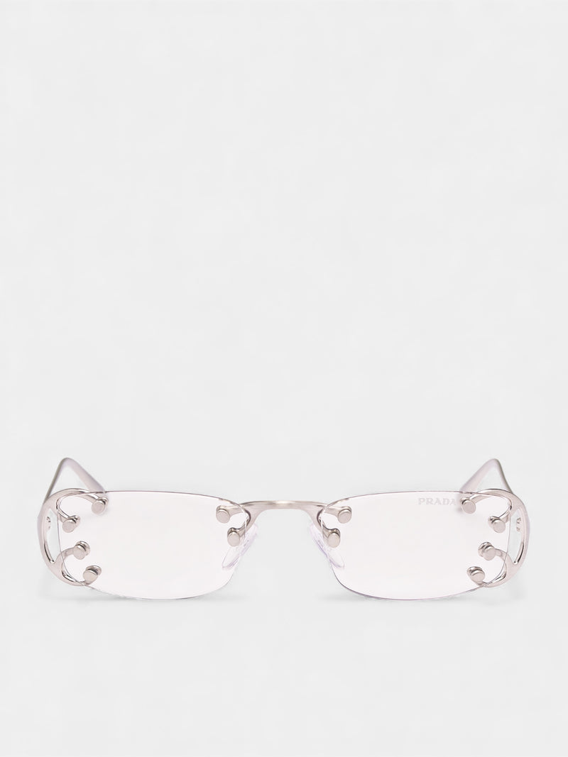 Silver Rivet C57S Metal Sunglasses (0PR-C57S-28H08N52-ARGENTO-NOUV)