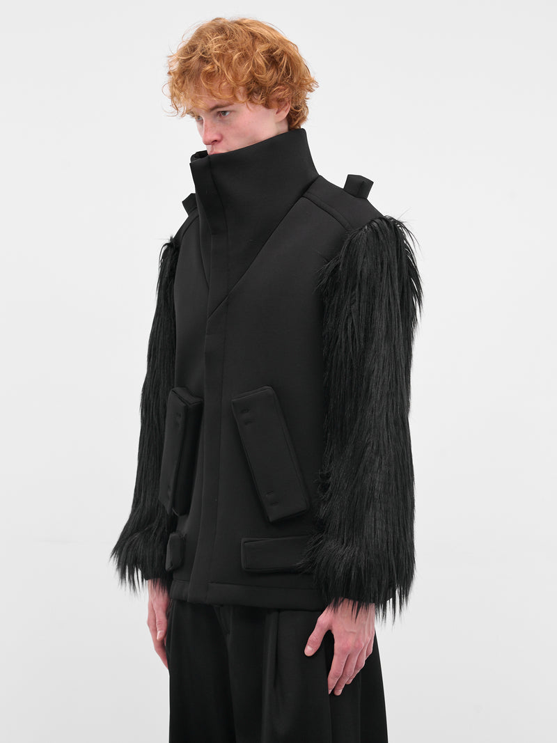 Black UFO Fur 3D Jacket (1002-CC7-BLACK)