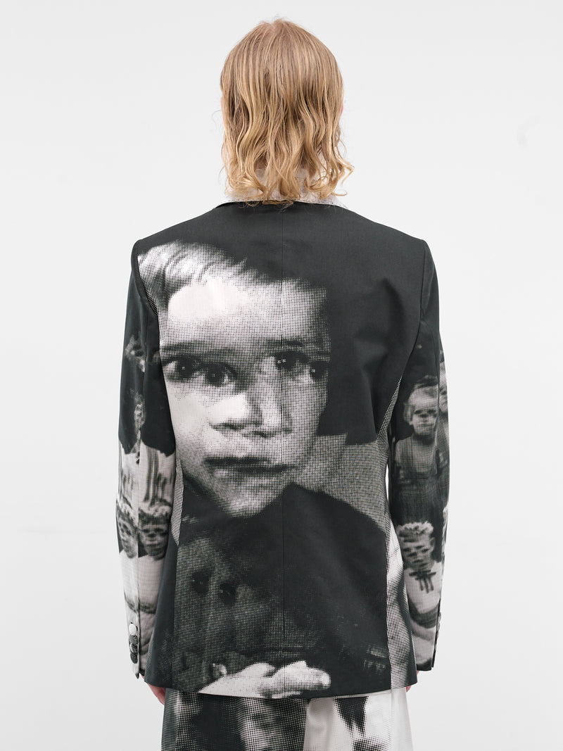 Sharp Tailored Glitch Graphic Blazer (1005-CC20-BLACK-WHITE)