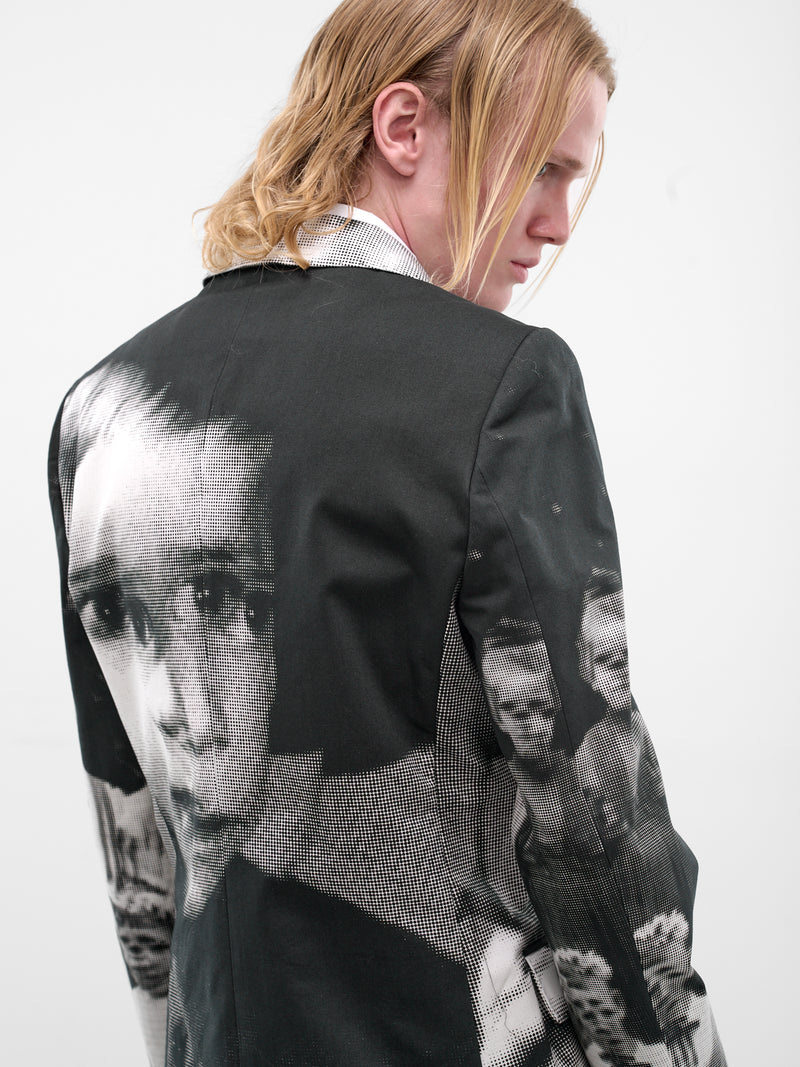 Sharp Tailored Glitch Graphic Blazer (1005-CC20-BLACK-WHITE)