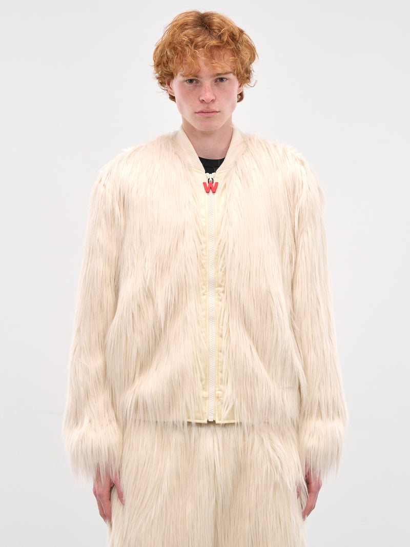 White Dream Fur Bomber Jacket (1008-CC4-MILK)