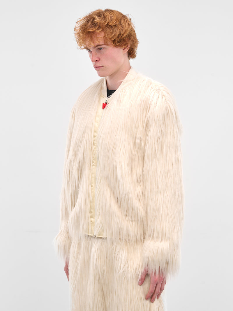 White Dream Fur Bomber Jacket (1008-CC4-MILK)