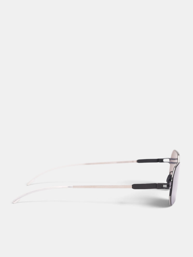 Black Geometric Studio 15.1 Sunglasses (10091617-BLACK-SILVER)