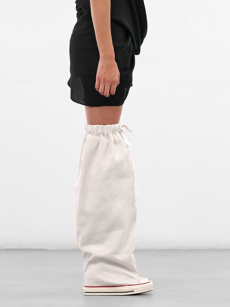 Waxed Canvas Slouch Wedge Sneakers (VAQ10SH52-WHITE)