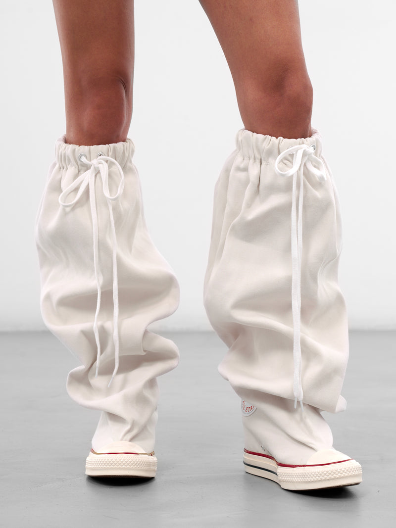 Waxed Canvas Slouch Wedge Sneakers (VAQ10SH52-WHITE)