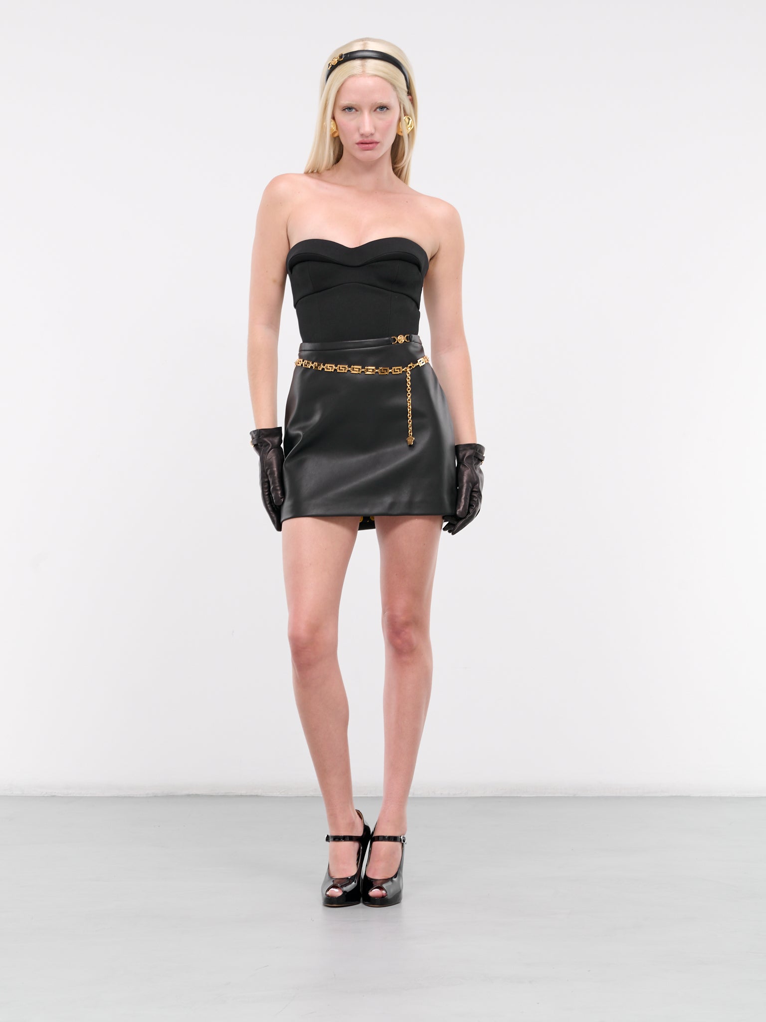 Leather Mini Skirt (1011414-1A10118-BLACK)