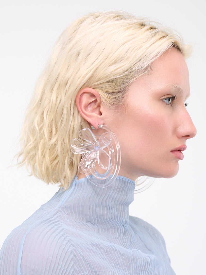 Floral Twist Ear Hoop (EAR-FLO-TWI-CLEAR)