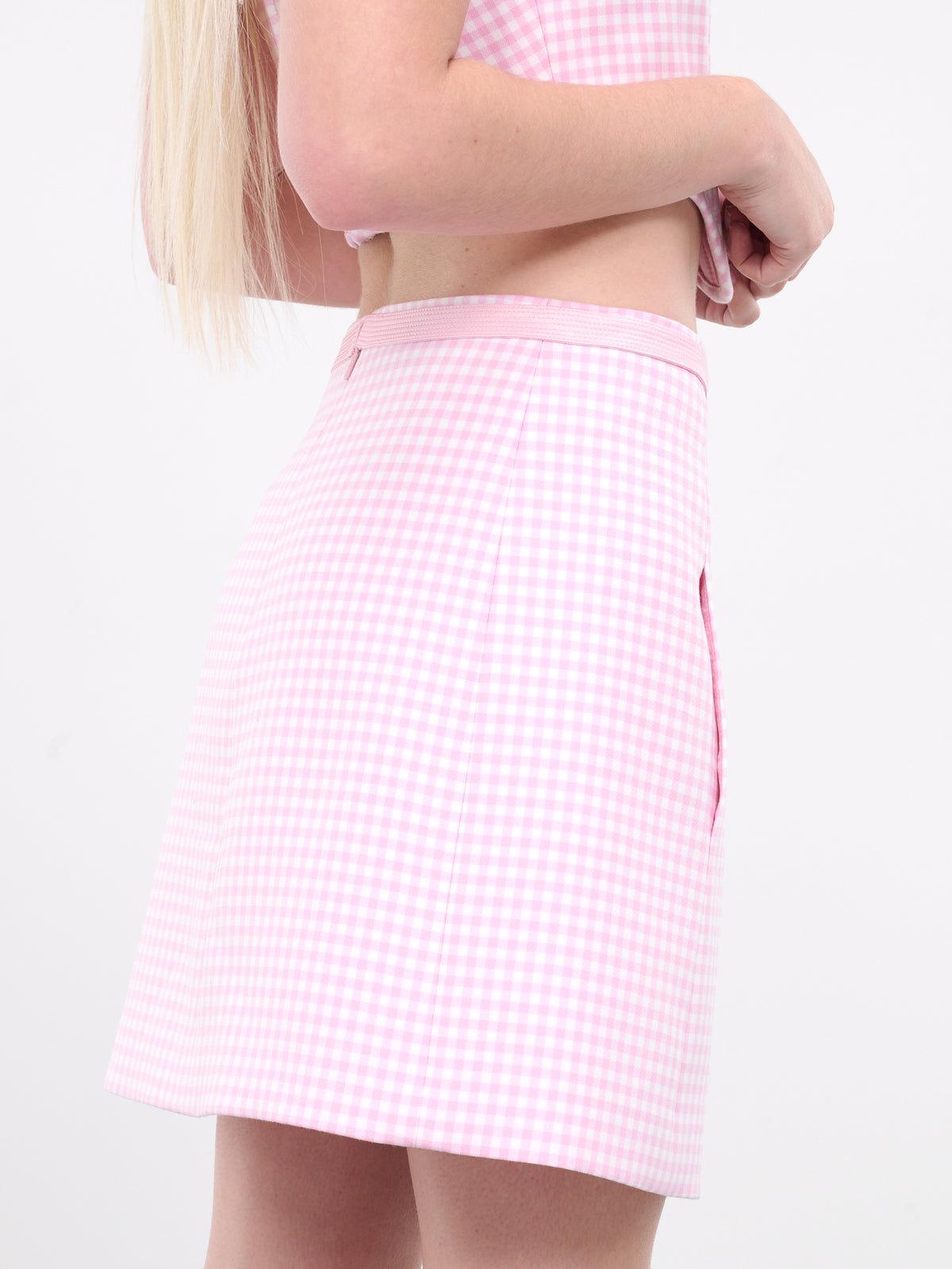 Contrasto Tweed Mini Skirt (1015004-1A10337-PASTEL-PINK-WH)