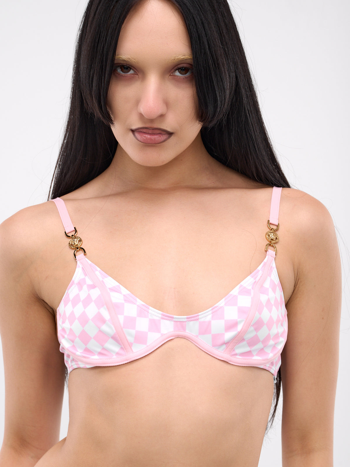 Contrasto Bikini Top (1015249-PASTEL-PINK-WHITE)