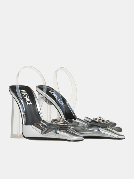 Gianni Ribbon Metallic Pumps (1015356-1A10007-2T08P-SILVER-P)