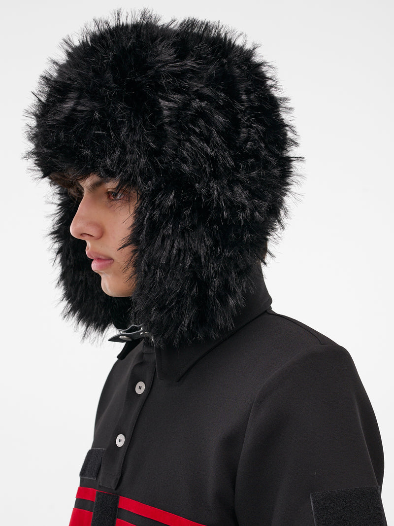 Black Oversized Fur Trapper Hat (MA006-BLACK)