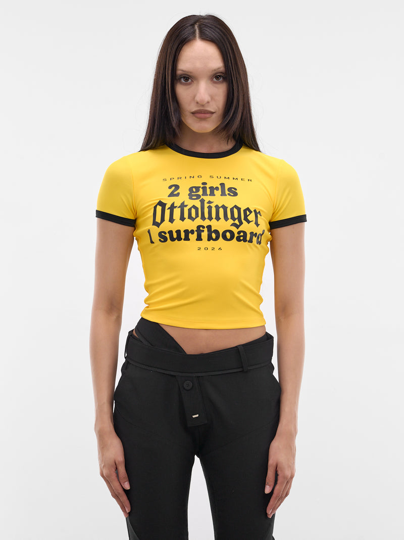 Yellow 2 Girls Baby Tee (10211010302-YELLOW-BLACK)