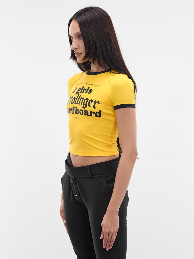 Yellow 2 Girls Baby Tee (10211010302-YELLOW-BLACK)