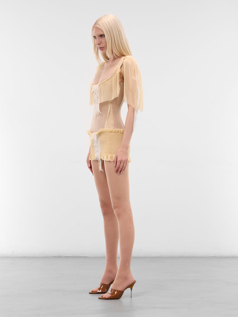 Beige Lost Doll Mini Dress (LOST-DOLL-DRESS-NUDE)