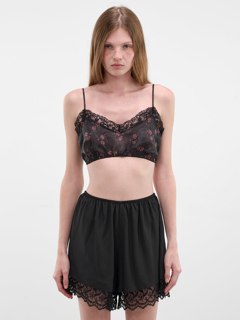 Black Floral Lace Bra Top (1043-1297-BLACK-FLORAL)