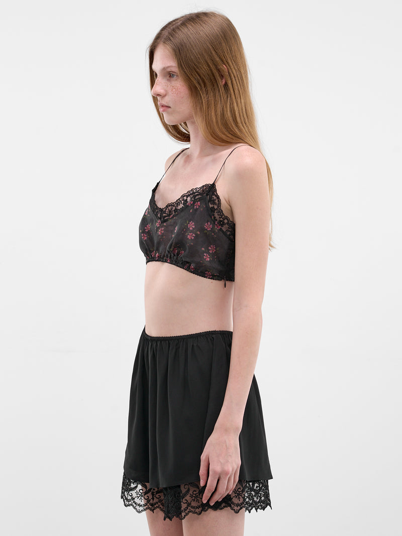 Black Floral Lace Bra Top (1043-1297-BLACK-FLORAL)