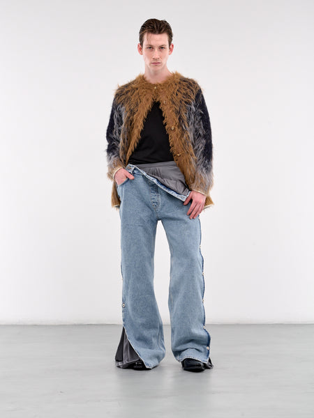 カーディガン IONSEOUL coloring collar half KNIT CD Long Mohair Cardigan – KnotoWear
