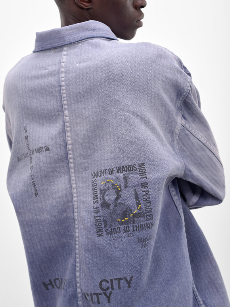 Holy City Distressed Twill Jacket (10U002Q3009-BLUE)