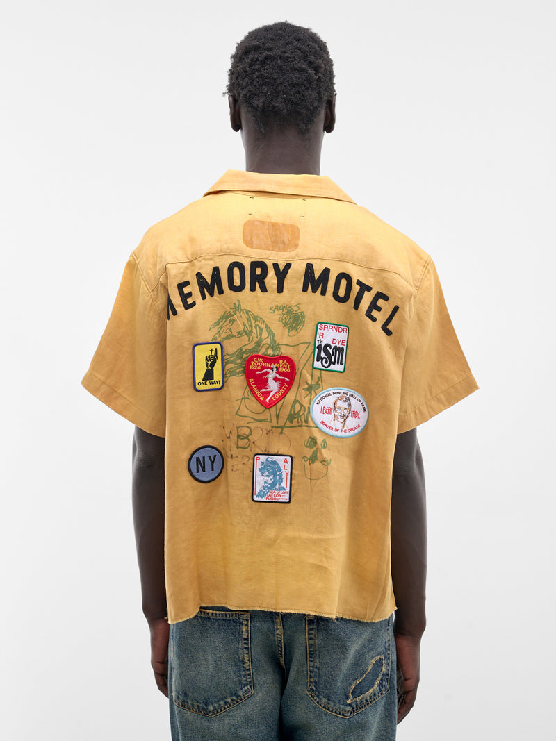Yellow Linen Montauk Bowling Shirt (10U003Q1010-YELLOW)