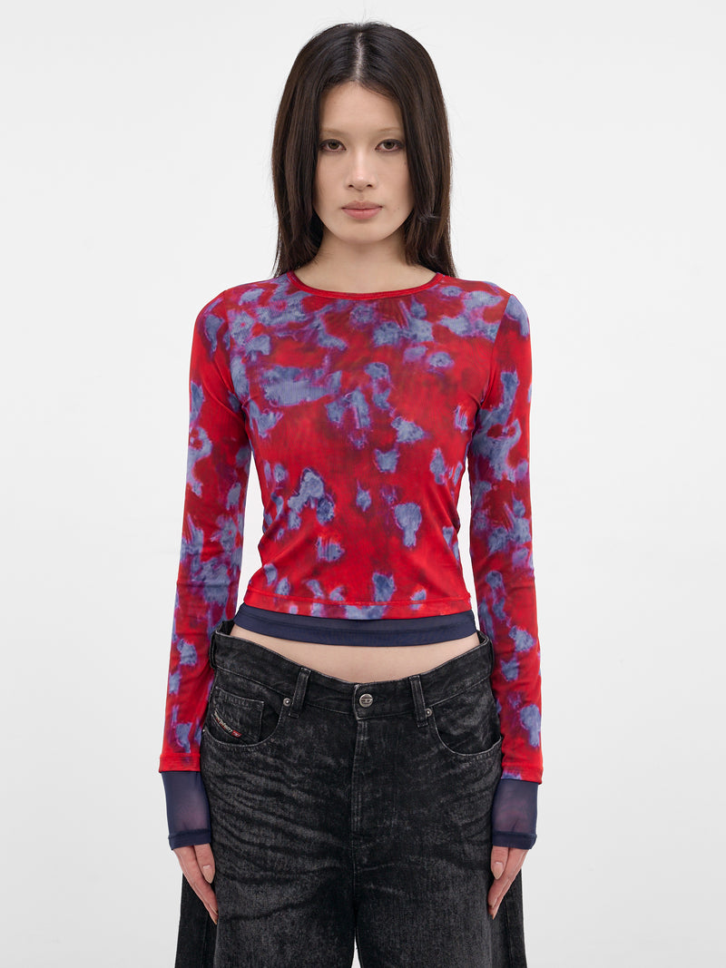 Red Duet Layered Mesh Top (1100-EL-PS26-BURST)