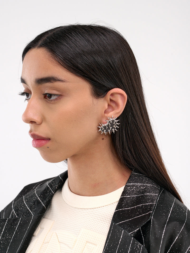 Spikey Heart Earrings (HEAR-EAR-SIL-SILVER)