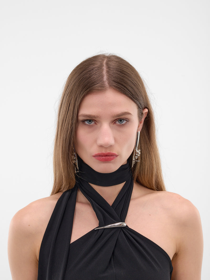 Metal Stiletto Nail Earrings (JW14-SILVER)