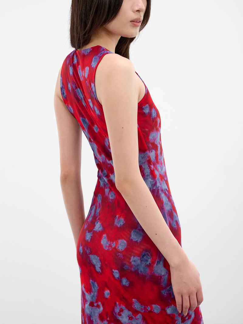 Red Duet Mesh Maxi Dress (1137-EL-PS26-BURST)